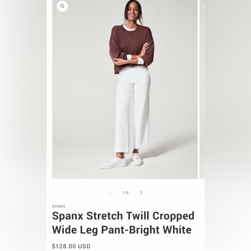 Spanx - White Wide-Leg Pants (Petite)